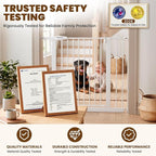 Mumeasy 36" Extra Tall Dog Gate,29.7"-40.5" Baby Gate for Stairs & Doorways | Pressure Mounted Toddler & Pet Safety Gate, Double Lock, Auto Close Walk Thru Door for Kitchen, House, Indoor, Outdoor, White