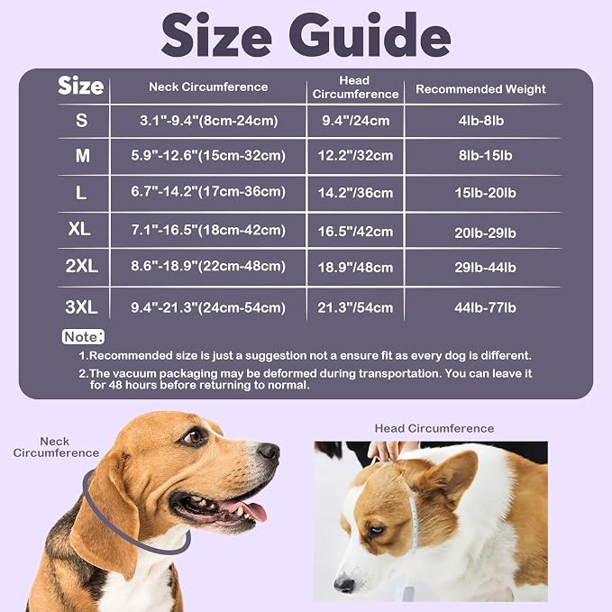 IDOMIK Dog Recovery Collar, Waterproof Soft Dog Cone After Surgery | Comfy Protective Elizabethan Collar Alternative for Dogs Cats, Adjustable Pet Neck Donut Cone Anti-Licking Wounds,Grey,XL