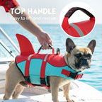 ASENKU Dog Life Jacket - Pet Safety Vest for Swimming & Boating, Shark Life Jacket with Floatation, Dog Lifesavers Swimsuits for Small Medium Large Dogs (RedGreen, XL)
