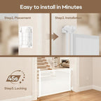 SPACEANY Retractable Safety Baby Gate or Mesh Dog Gate,Durable Portable Mesh Retractable Gate,Easy to Use for Stairs, Doorways, Hallways, Indoor, Outdoor, 33.5" Tall, Up to 45" Wide, White
