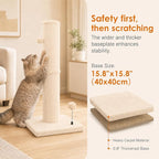 Carpet Cat Scratching Post Heavy Duty for Indoor Large Cats,Beige | Thick Scratch Post for Adult Cats | Carpeted Cat Tree Tower | Tall Cat Scratcher| Couch Furniture Protector| Interactive Toys