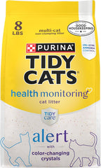 Purina Tidy Cats Care Alert Health Monitoring Litter, 8 lb | Non-clumping color changing crystal litter with long-lasting ammonia odor control