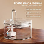 PETTEN Glass Cat Water Fountain Replacement Pump | Designed with LED Light,Super-Quiet Below 20dB，Easy to Install & Clean,Compatible with Glass