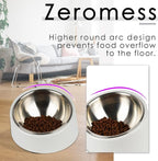 SuperDesign Mess Free 15° Slanted Bowl for Dogs and Cats, Tilted Angle Bulldog Bowl Dog Feeder, Non-Skid & Non-Spill, Easier to Reach Food L/2 Cup Gray