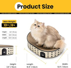 Conlun Oval Cat Scratcher Bed | Scratching Bowl Lounge for Kittens | Medium | Corrugated Cardboard Pad | Concave Shape | No Mess Enclosed Base | Serves as Couch Furniture Protector