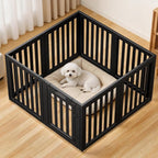 Dog Playpen, Clear Dog Pen, Dog Pen Indoor, Easy to Install and Remove Dog Play Pen, Puppy Playpen Suitable for Dogs, Cats,Dog Playpen Indoor (Black, 30.3 inch Height, 8 Panels)