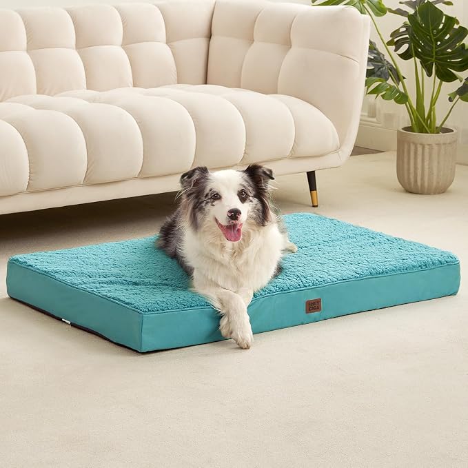 EHEYCIGA Orthopedic Dog Bed Extra Large with Removable Washable Cover,50x36 | Egg Crate Foam Support,Durable Oxford fabric,Non-Slip Bottom,Machine Washable,Soft Waterproof Plush Pet Bed Mat For Crate