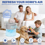 Water Air Purifier, Water Based Air Purifier for Home with 48H Auto Shut-off, 3 Speeds, Air Washer with 8 LED Night Lights, Air Freshener Revitalizer for Bedroom Office Room Pets Smoke