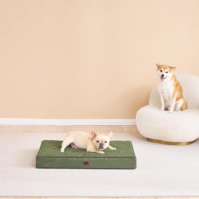EHEYCIGA Orthopedic Dog Bed Extra Large with Removable Washable Cover,47x29 | Egg Crate Foam Support,Durable Oxford fabric,Non-Slip Bottom,Machine Washable,Soft Waterproof Plush Pet Bed Mat For Crate