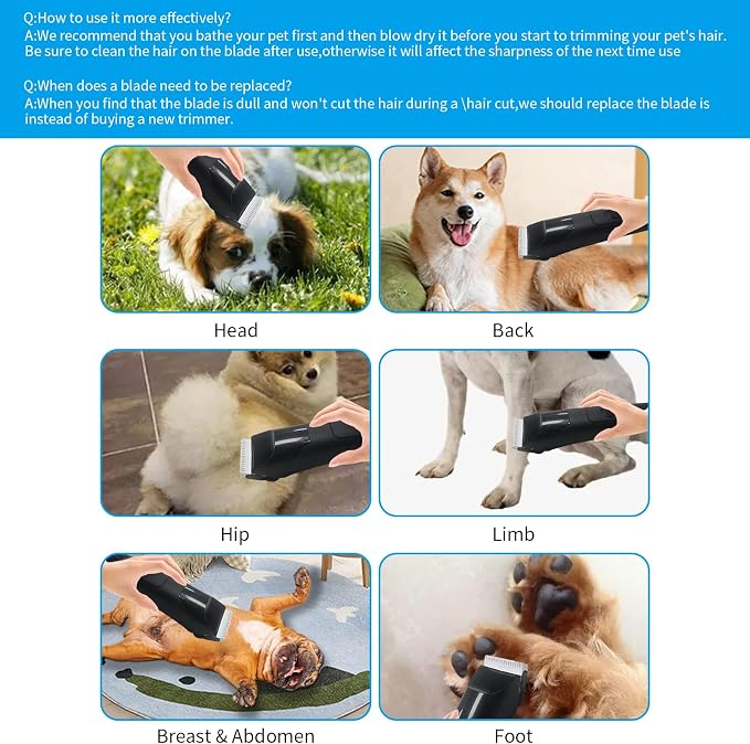 40# Detachable Dog Blades Compatible with Andis/Oster A5 Grooming | Compatible with wahl km10 dog clipper,Cut Length 1/100"(0.25mm),Made of Ceramic Blade & Stainless Steel Blade