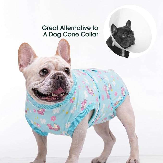 Kuoser Dog Recovery Suit After Surgery, Spay Neuter Surgical Suit for Dogs | Post Surgery Anti-Licking Dog Onesie Protects Wounds and Incisions, E-Collar & Cone Alternative Bodysuit for Female Male Dogs