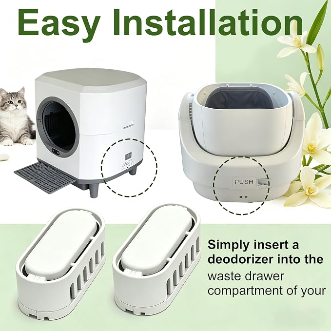 NewKe 6 Pack Deodorizer for Ellenpent ICB019 & ICB020 Automatic Litter Box | Odor Eliminator for Whiffee Automatic Cat Litter Box, Vanilla Scent, Fragrance Refills