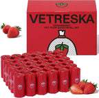 VETRESKA Strawberry Scented Dog Poop Bags, Leak Proof, 540 Counts | Extra Thick and Large Pet Waste Bags for Dogs Walking and Cat Litter, 36 Rolls