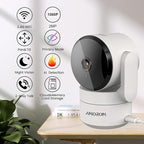 Indoor Security Cameras, Alexa Camera for Baby/Elderly/Pet Monitoring | AI Smart Detection & Alarm, 2-Way Audio, Night Vision, 2.4G WiFi App Control, Cloud & SD Card Storage, 3 Pack