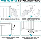 Snagle Paw Extra Wide Dog Gate,Free Standing Dog Fence with Door, Up to 156 Inch Wide Pet Gate with Support Feet for Stairs, Hallways, Doorways, Yard (White, 6 Panels)