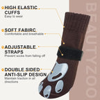 BEAUTYZOO Dog Socks, Non Slip Dog Socks to Prevent Licking Paws -Dog Shoes for Hot/Cold Pavement, Dogs Boots & Paw Protectors, Doggie Booties for Hardwood Floors, Small Medium Large Senior Dogs