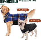 Kuoser Waterproof Dog Coat, Reversible Dog Jacket for Large Dogs, Navy L | Adjustable Durable Doggie Winter Coat for Groowing Puppies Warm Puppy Cold Weather Apparel