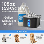 Veken Innovation Award Winner Stainless Steel Cat Water Fountain, 108oz | Automatic Pet Fountain Dog Water Dispenser with Replacement Filters & Silicone Mat for Cats, Dogs (Space Black)
