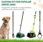 60 Count Extra Large Dog Poop Bags for A&H Swivel Bin Pooper Scooper, Pet Waste Bags with Handle for Dog Poop Cat Litter, Heavy Duty Leakproof Unscented (Only Dog Poop Bags)