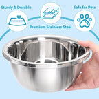 WRINGKIT 10 Pack 7 Cup Stainless Steel Dog and Cat Bowls, 56 Oz Metal Dog Bowl, Durable Thickened Pet Replacement Bowls for Food and Water Dish, Small Medium Large Dogs, Dishwasher Safe