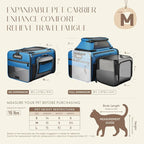 Top and Side Expandable Pet Carrier with Treat & Pet Window,18x11x11 Inch Delta American United Airline Approved,Soft-Sided Dog Carrier for Small Dogs and Cats,Travel Cat Carrier with Self-Locking