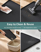 Extra Large Cat Litter Mat, Waterproof Litter Mat, 51.2 x 25.6 in | Silicone, Raised Edge Desgin, Waterproof, Traps Litter Water Dirt, Easy Clean Non Slip Floor Protector