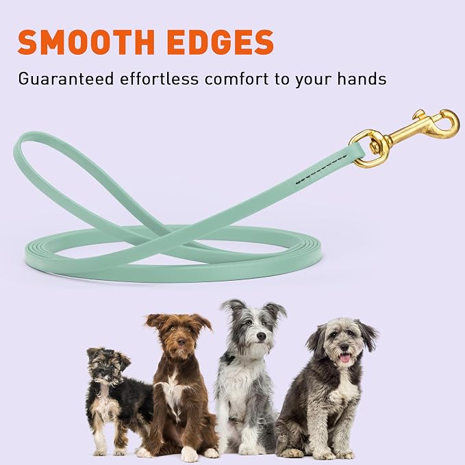 Viper Biothane K9 Working Dog Leash Waterproof Lead for Tracking Training Schutzhund Odor-Proof Long Line with Solid Brass Snap for Puppy Medium and Large Dogs, 15ft Sage Green