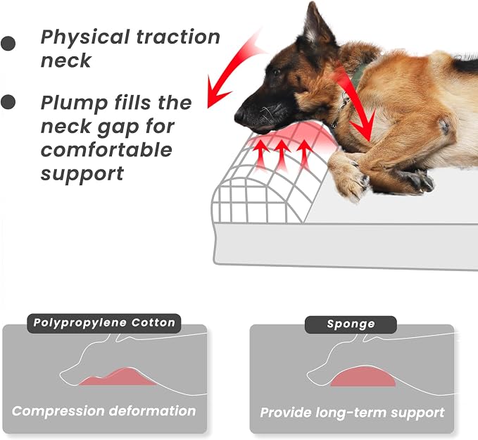 Laifug Orthopedic Dog Beds for Large Dogs,3" Memory Foam Dog Beds,Durable Water Proof Liner Removable and Washable, Nonskid Bottom,Grey 40"x25"x5.5"