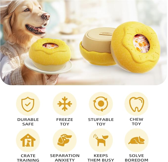 Durable Frozen Dog Chew Toy for Aggressive Chewers,Interactive Treat Dispensing Toy for Crate Training & Mood Calming, Simple & Convenient to Clean,for Medium & Large Breed Dogs