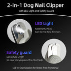 Dog Nail Clippers with LED Light | Illuminates Bloodline for Safe Trimming | 2 in 1 Professional Dog Nail Clipper with Safety Guard & Nail File for Medium to Large Dogs & Cats - Easy Grooming