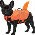 ASENKU Dog Life Jacket - Pet Safety Vest for Swimming & Boating, Shark Life Jacket with Floatation, Dog Lifesavers Swimsuits for Small Medium Large Dogs (OrangeMix, M)