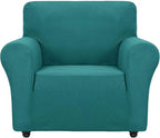 ZNSAYOTX Super Stretch Chair Slipcover Universal Sofa Chair Covers for Living Room Dogs Pet Furniture Protector Spandex Armchair Slipcovers with Anti Slip Foam Sticks (Peacock Teal, Chair)