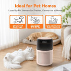 AIRROMI HEPA Air Purifier for Bedroom&Home,Pet Air Purifier for Home Pets,Removes Pet Odor,Cat Litter Smell,Dust,Quiet Room Air Purifier with Scents,360°Air Cleaner,A2005 Creamy Beige