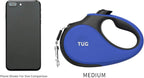 TUG 360° Tangle-Free Retractable Dog Leash with Waste Bag Dispenser (Medium, Blue)