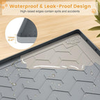 Cat Litter Mat, Extra Large 40"x28" Silicone Mat for Litter Box, Waterproof & Non-Slip Rubber Mat with Lip, Litter Trapping & Scatter Control, Soft on Cat Paws, Urine-Proof Floor Protector