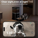 Automatic Cat Feeder with 4K Camera,2.4G Auto Dog Feeder w Night Vision,Pet Feeder w2-Way Audio,Timed Cat Feeders for Dry Food,Dogs Food Dispenser w APP Control 5L