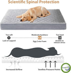 WNPETHOME Orthopedic Giant Dog Beds Large Sized Dog, Waterproof Extra Large Dogs Bed with Removable Washable Cover, Multi-Needle Quilting Dogs Crate Bed