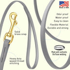 Viper Biothane K9 Working Dog Leash Waterproof Lead for Tracking Training Schutzhund Odor-Proof Long Line with Solid Brass Snap for Puppy Medium and Large Dogs, 15ft Battleship Gray