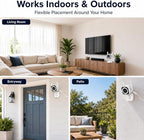 2K Indoor Outdoor Security Cameras for Home Security, Baby Monitor, 2Pack | 5G/2.4G WiFi Camera for Dog/Pet, Color Night Vision, 4X Zoom, 2-Way Audio, IP66, SD/Cloud, Plug-in