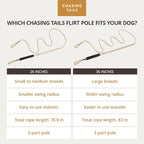 Chasing Tails Flirt Pole for Small Dogs - 26 Inch with 70 Inch Rope and Two Toys -Interactive Play Equipment for Small and Medium Breeds - Durable and Fun Exercise Tool for Active Pets