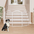 SNUOWU 3 Panles Full Matel Freestanding Dog Gates, 72" Extra Wide 36" Tall Free Standing Dog Pet Gate for Indoor & Outdoor. Foldable Pet Fences for Doorways, House, Stairs, Porch, Deck, Yard