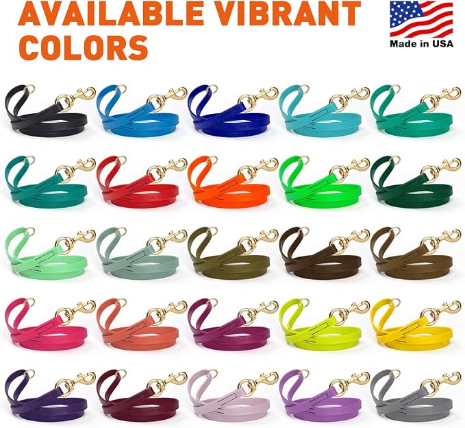 Viper Biothane K9 Working Dog Leash Waterproof Lead for Tracking Training Schutzhund Odor-Proof Long Line with Solid Brass Snap for Puppy Medium and Large Dogs 4ft, Blue Aqua