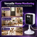 Gianteye 2K Indoor Security Camera (2-Pack), Dual-Band 2.4/5GHz WiFi Pet & Baby Monitor, AI Event Detection with Smart Search, Color Night Vision, 2-Way Audio, Human Detection, US App