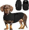 Queenmore Small Dog Sweaters, Soft Fleece Vest Pullover Pet Jacket with Leash Hole, Warm Winter Dog Clothes Cold Weather Doggy Dachshund Sweater for Small Dogs Cats Boy or Girl (Black, XS)