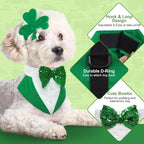 Kuoser Dog Tuxedo, Dog Suit and Bandana Set, Dogs Costume with D-Ring | Formal Dog Outfit with Detachable Bowtie Collar for Wedding, Birthday, Party, Christmas, Halloween, Green M