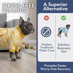 Spark Paws Dog Surgery Recovery Suit – Dog Recovery Suit After Surgery, Anti-Lick Dog Onesie, Abdominal Wound Protector, Soft Cone Alternative for Spay Neuter Male Female Pet Recovery - Sunshine - 2XL