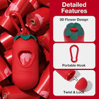 VETRESKA Dog Poop Bags with Handle 450 Count, Strawberry Scented Waste Bag | Leak-Proof Thick Dog Bags for Poop, Easy-Tie Large Poop Bags, 30 Refill Rolls with 1 Dispenser for Dog Walking Cat Litter