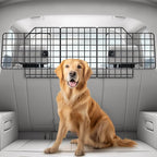 rabbitgoo Dog Car Barrier for SUV, Heavy-Duty Steel Wire Pet Gate, Foldable | Adjustable Universal-Fit Divider, Triple Folding for Cargo Area Vehicles Trucks Safety Travel