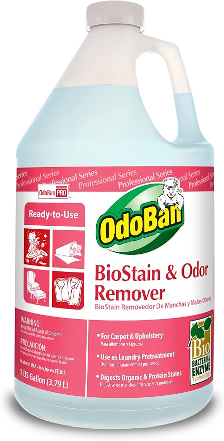 OdoBan Professional Cleaning and Odor Control Solutions, Ready-to-Use Biostain and Odor Remover, Made in the USA, 1 Gallon