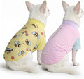Spark Paws Sunblock Dog T-Shirt, SPF30 Protection, Lightweight Breathable Quick Dry for Dogs with Sensitive Skin - Bees & Gelato (Set of 2) - Size S